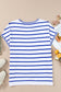 Striped Round Neck Cap Sleeve Knit Top